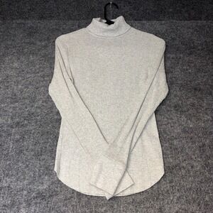 Aerie Turtleneck Top Womens Small Grey Excellent Ribbed Long Sleeve Shirt